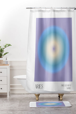Mambo Art Studio aries aura Shower Curtain And Mat