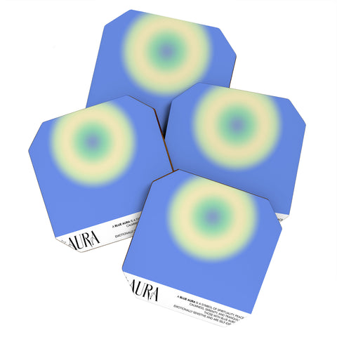 Mambo Art Studio Aura Blue Coaster Set