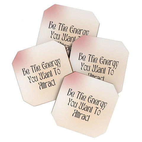 Mambo Art Studio Be the energy Quote Coaster Set
