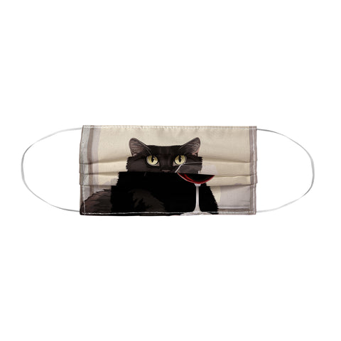 Mambo Art Studio Black Cat with Wine Face Mask