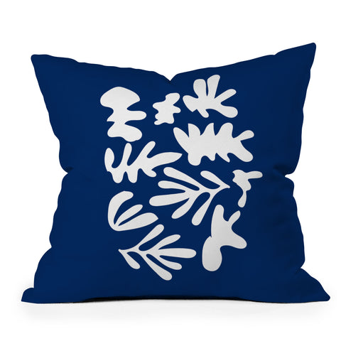 Mambo Art Studio Blue Cut Out Outdoor Throw Pillow