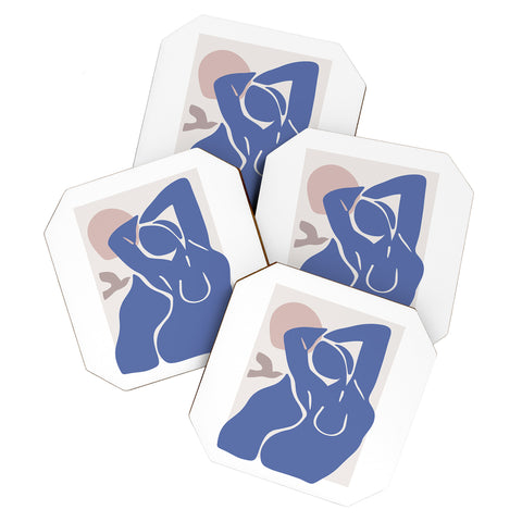 Mambo Art Studio Blue Summer Coaster Set