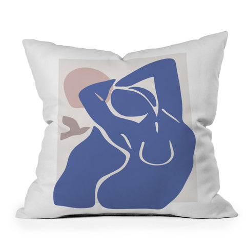 Mambo Art Studio Blue Summer Outdoor Throw Pillow