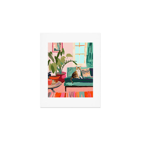 Mambo Art Studio Cat in Boho Living Room Art Print