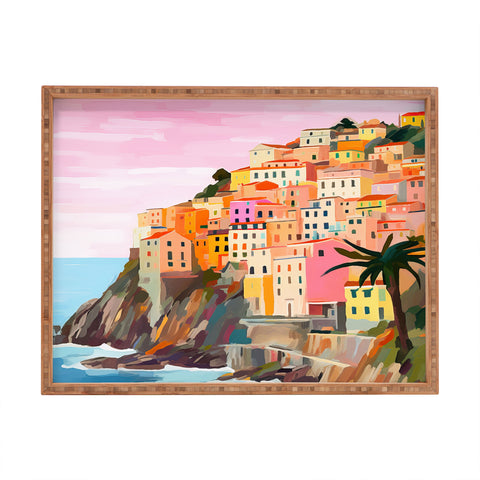 Mambo Art Studio Cinque Terre Italy Painting Rectangular Tray