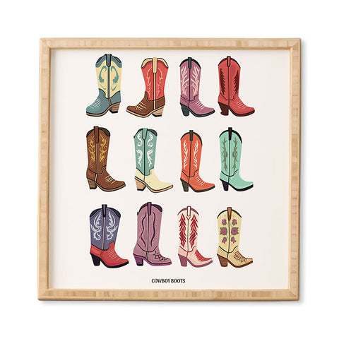 Mambo Art Studio Cowboy Boots Poster Framed Wall Art