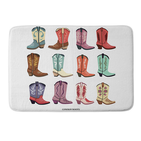 Mambo Art Studio Cowboy Boots Poster Memory Foam Bath Mat
