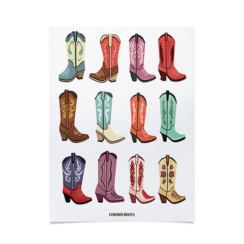 Mambo Art Studio Cowboy Boots Poster Poster
