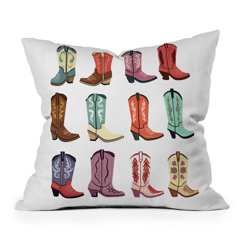 Mambo Art Studio Cowboy Boots Poster Throw Pillow