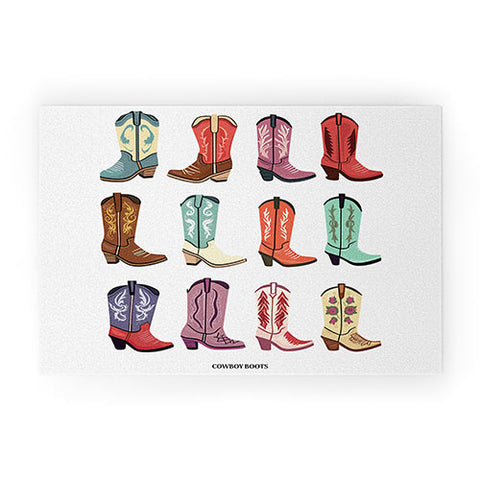 Mambo Art Studio Cowboy Boots Poster Welcome Mat