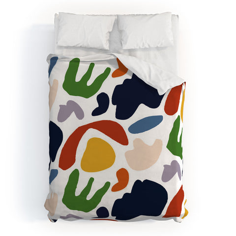Mambo Art Studio Cut Out Shapes Vibrant Duvet Cover