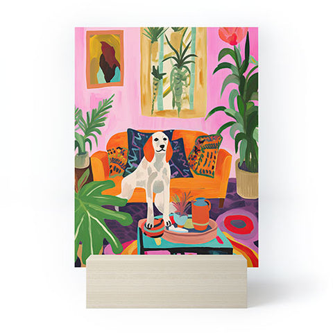 Mambo Art Studio Dog in Boho Living Room Mini Art Print