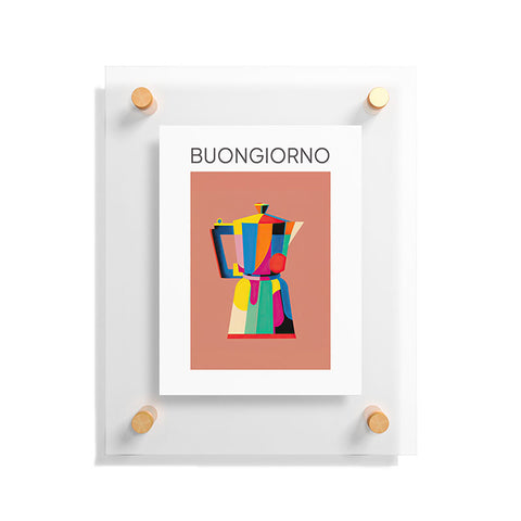 Mambo Art Studio Espresso Coffee Buongiorno Floating Acrylic Print