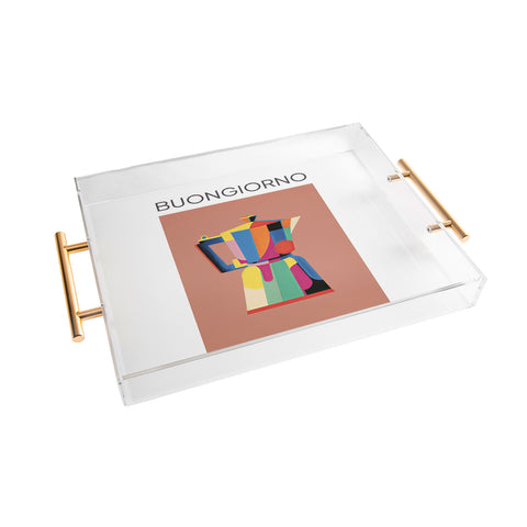 Mambo Art Studio Espresso Coffee Buongiorno Acrylic Tray