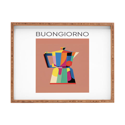 Mambo Art Studio Espresso Coffee Buongiorno Rectangular Tray