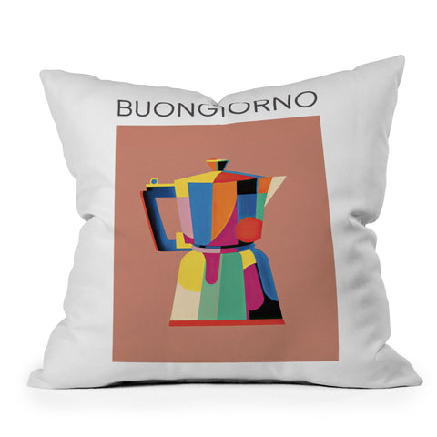 Mambo Art Studio Espresso Coffee Buongiorno Throw Pillow Havenly