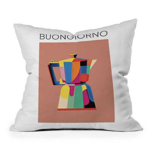 Mambo Art Studio Espresso Coffee Buongiorno Throw Pillow