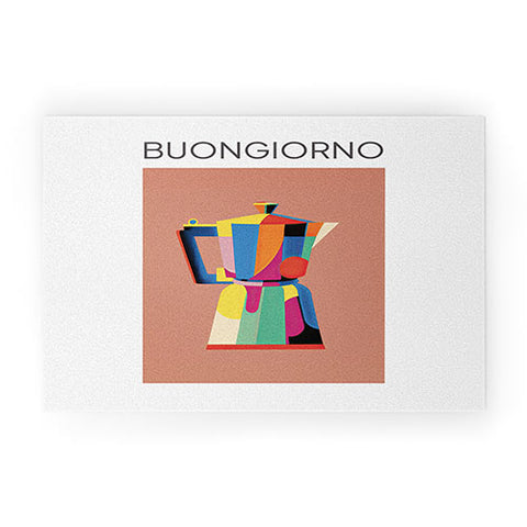 Mambo Art Studio Espresso Coffee Buongiorno Welcome Mat