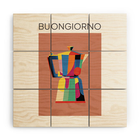 Mambo Art Studio Espresso Coffee Buongiorno Wood Wall Mural