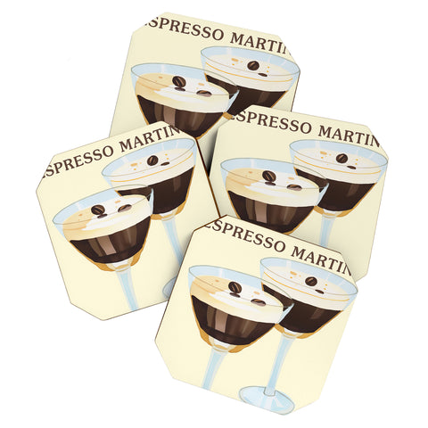Mambo Art Studio Espresso Martini Drink Coaster Set