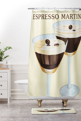 Mambo Art Studio Espresso Martini Drink Shower Curtain And Mat