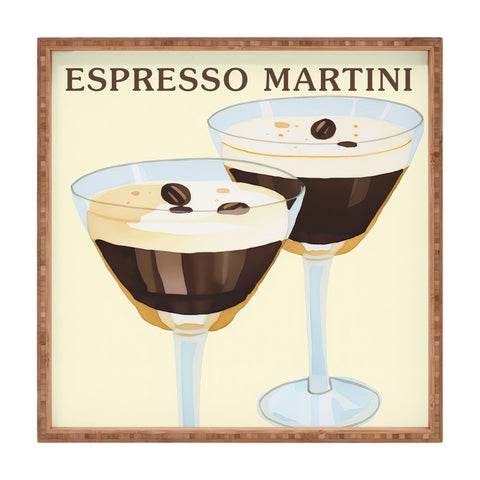 Mambo Art Studio Espresso Martini Drink Square Tray