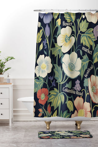 Mambo Art Studio Flower Market Columbia Road Shower Curtain And Mat
