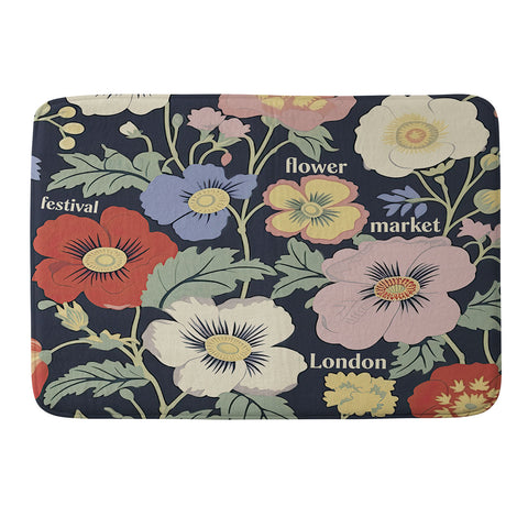 Mambo Art Studio Flower Market Festival London Memory Foam Bath Mat