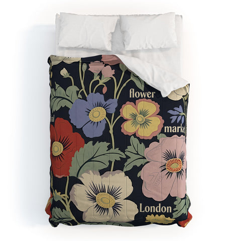 Mambo Art Studio Flower Market Festival London Comforter