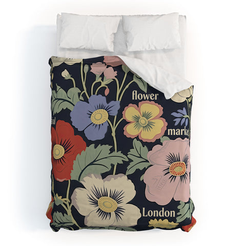 Mambo Art Studio Flower Market Festival London Duvet Cover