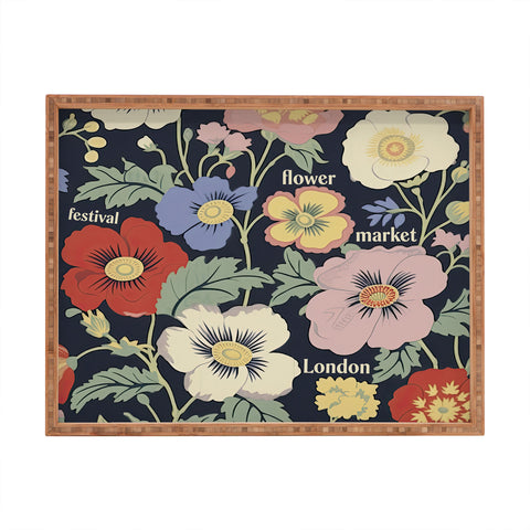 Mambo Art Studio Flower Market Festival London Rectangular Tray