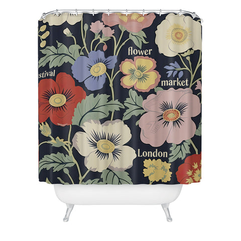 Mambo Art Studio Flower Market Festival London Shower Curtain