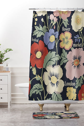 Mambo Art Studio Flower Market Festival London Shower Curtain And Mat