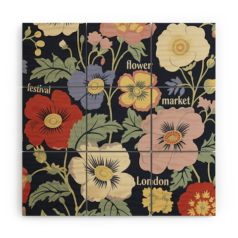 Mambo Art Studio Flower Market Festival London Wood Wall Mural