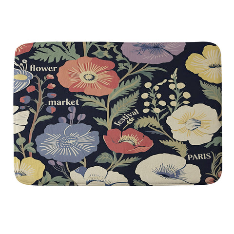 Mambo Art Studio Flower Market Paris Memory Foam Bath Mat