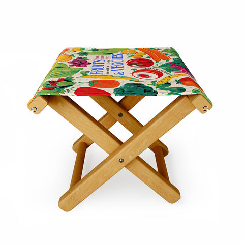 Mambo Art Studio Fruits Veg Mkt New York Folding Stool