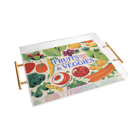 Mambo Art Studio Fruits Veg Mkt New York Acrylic Tray