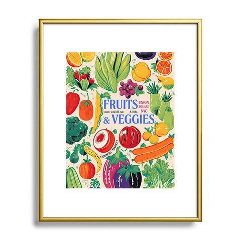 Mambo Art Studio Fruits Veg Mkt New York Metal Framed Art Print