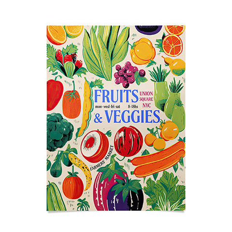 Mambo Art Studio Fruits Veg Mkt New York Poster