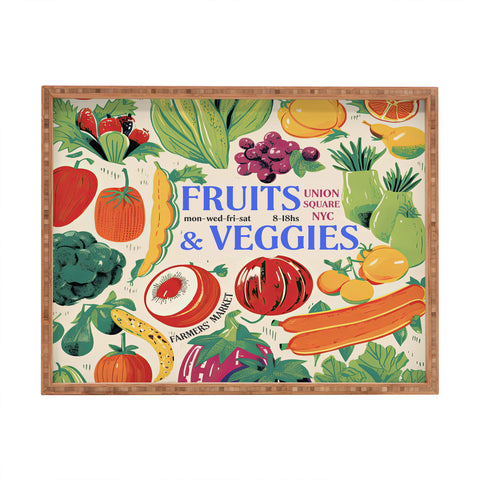Mambo Art Studio Fruits Veg Mkt New York Rectangular Tray