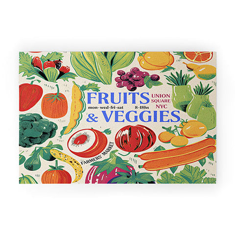 Mambo Art Studio Fruits Veg Mkt New York Welcome Mat