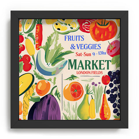 Mambo Art Studio Fruits Vegs Mkt London Fields Recessed Framing Square