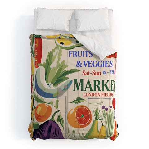 Mambo Art Studio Fruits Vegs Mkt London Fields Comforter