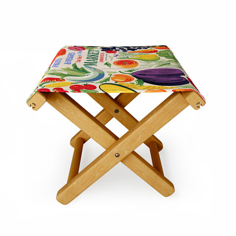 Mambo Art Studio Fruits Vegs Mkt London Fields Folding Stool