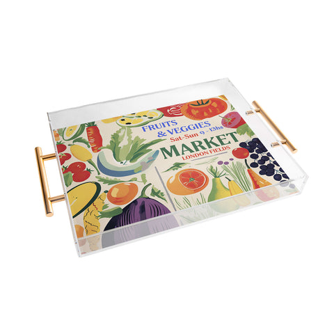Mambo Art Studio Fruits Vegs Mkt London Fields Acrylic Tray