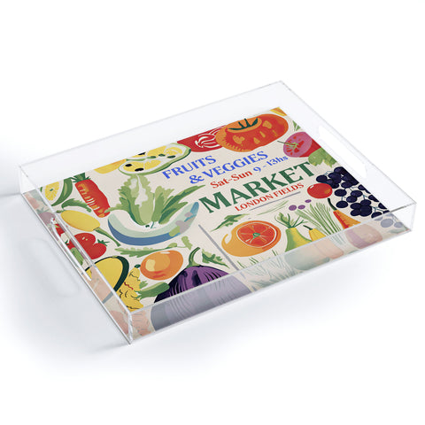 Mambo Art Studio Fruits Vegs Mkt London Fields Acrylic Tray
