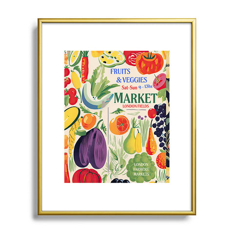 Mambo Art Studio Fruits Vegs Mkt London Fields Metal Framed Art Print