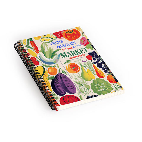 Mambo Art Studio Fruits Vegs Mkt London Fields Spiral Notebook