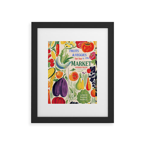 Mambo Art Studio Fruits Vegs Mkt London Fields Framed Art Print