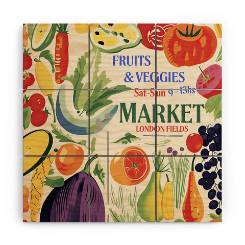 Mambo Art Studio Fruits Vegs Mkt London Fields Wood Wall Mural